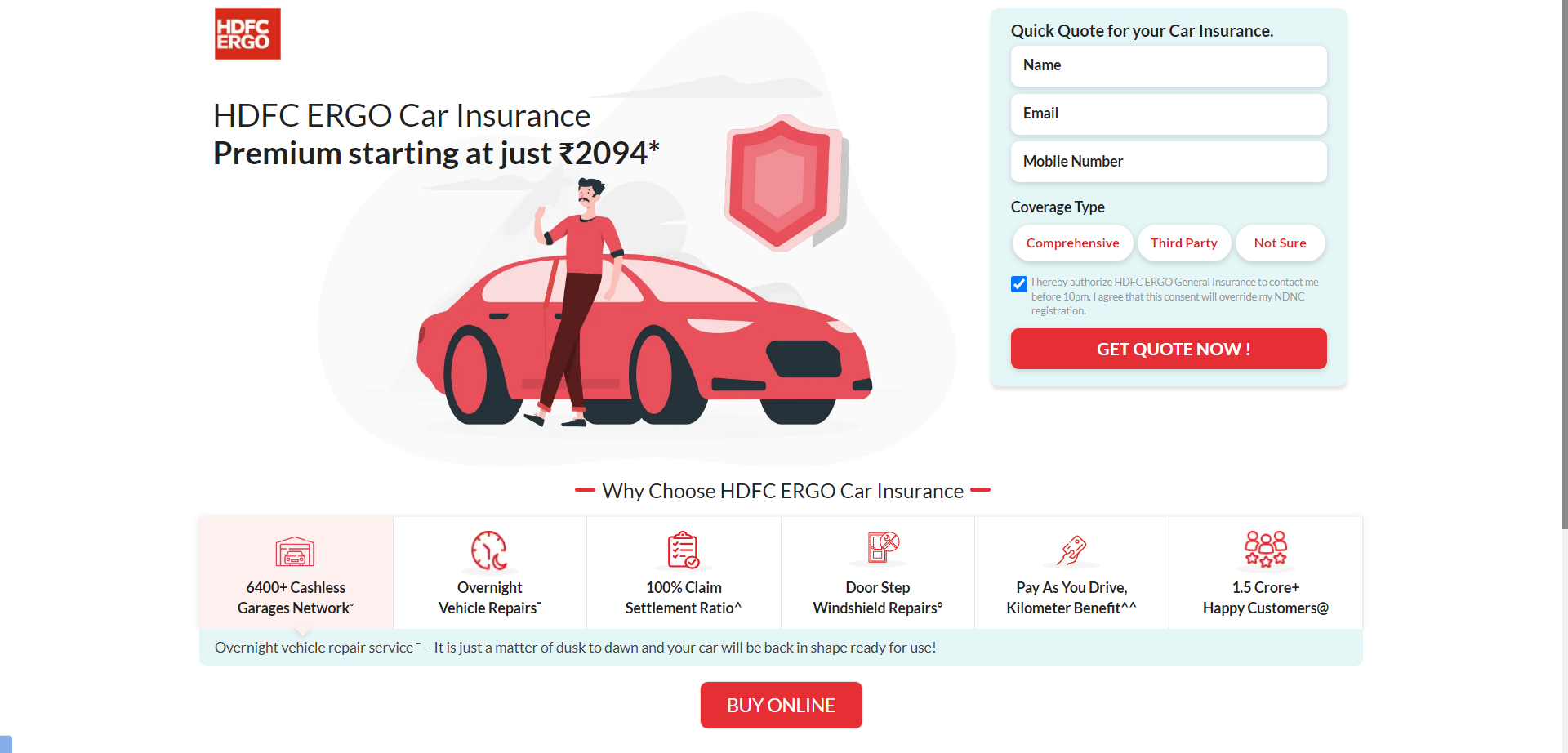 A detailed view of HDFC car insurance